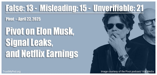 54/100 Credibility – Pivot on Elon Musk, Signal Leaks, and Netflix Earnings – Episode Aired on April 22, 2025